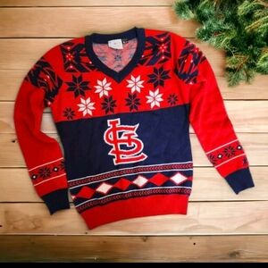 St. Louis Cardinals MLB Baseball Women's Size M Christmas Knit Sweater V-Neck